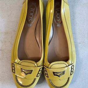 Tod's Bright Yellow Leather Loafers